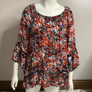 Fever | Cute Floral | Bell Sleeve Top EUC